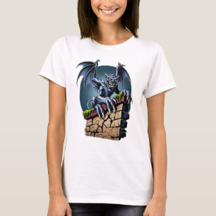 ハイツの守護者:ゴシック様式のガーゴイルのアートワーク Tシャツ