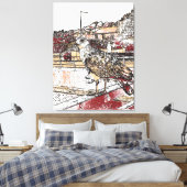 ハイツの橋の上のカモメ キャンバスプリント (インサイチュ (寝室))