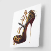 "ハイツを恐れない"トレシックハイヒールデザイン スクエア壁時計 (傾斜)