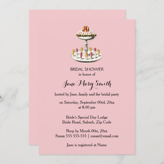 ハイティーのサンデーのゼリーのデザート 招待状 (正面/裏面)