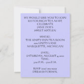 ハイティーの菓子16のパーティの招待状の~ EZ2はカスタマイズ 招待状 (裏面)