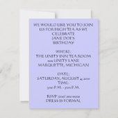 ハイティーの誕生日のパーティの招待状の~ EZ2はカスタマイズ 招待状 (裏面)