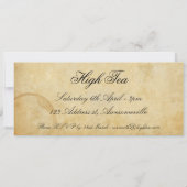 ハイティーまたは午後のお茶の招待 招待状 (裏面)