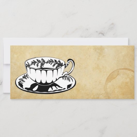 ハイティーまたは午後のお茶の招待 招待状 (正面)