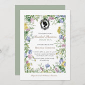 ハイティーガーデンパーティー,美しいソフトパステルのインヴィート 招待状 (正面/裏面)