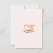 ハイティーパステルピンクゴールドのウェディングシャワー サンキューカード (裏面)