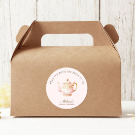 ハイティーパステルピンクゴールドのウェディングシャワー ラウンドシール