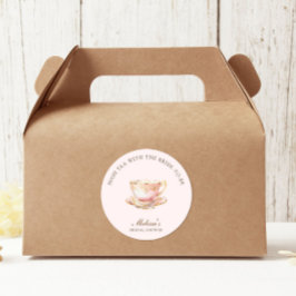 ハイティーパステルピンクゴールドのウェディングシャワー ラウンドシール