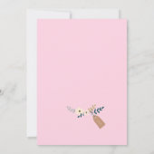 ハイティーパーティーブライダルシャワー招待ピンク色 (裏面)