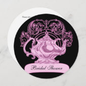 ハイティーピンクブラック 招待状 (正面/裏面)