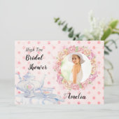 ハイティーフォトブライダルシャワーの招待 招待状 (スタンド正面)