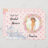 ハイティーフォトブライダルシャワーの招待 招待状 (正面/裏面)