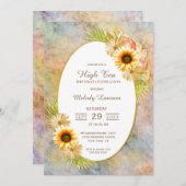 ハイティー誕生日絵を描金ゴールドフローラパーティー 招待状 (正面/裏面)