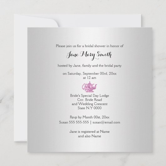 ハイティー 招待状 (裏面)