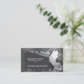 ハイテクなグローバル・ビジネスb/wの名刺 名刺 (スタンド正面)