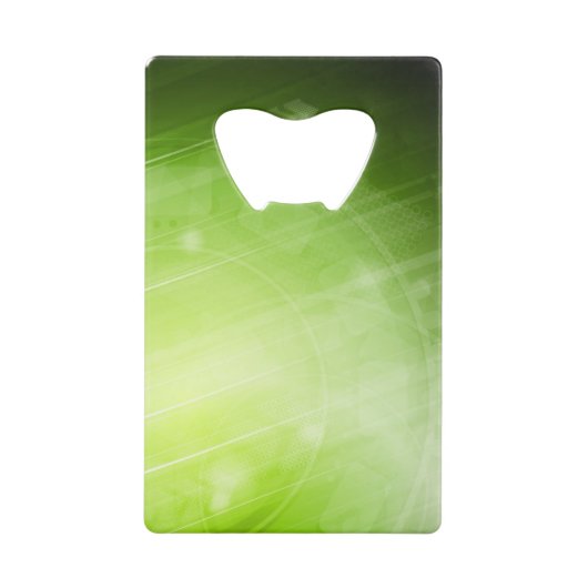 ハイテクなスタイルの緑色航法燈のデザイン クレジットカード栓抜き (正面)