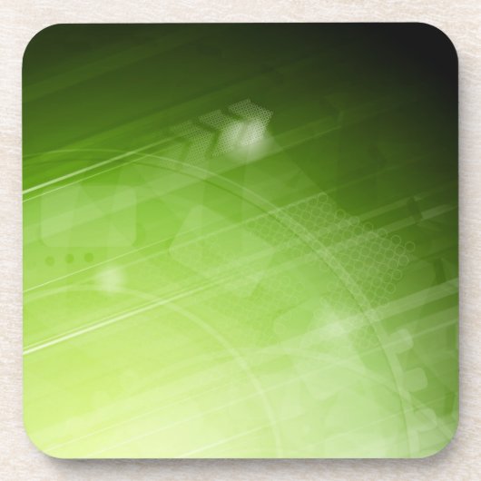 ハイテクなスタイルの緑色航法燈のデザイン コースター (正面)