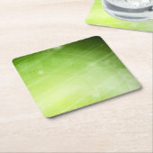 ハイテクなスタイルの緑色航法燈のデザイン スクエアペーパーコースター (アングル)