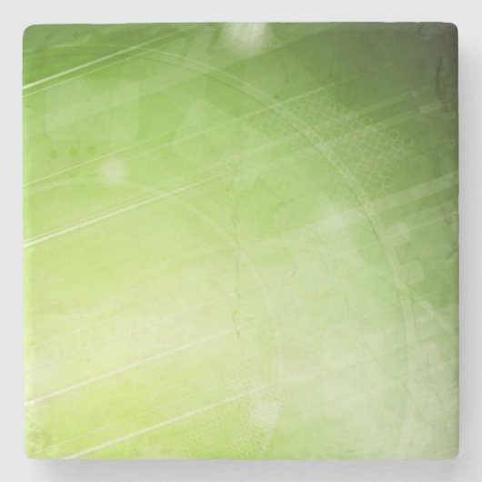 ハイテクなスタイルの緑色航法燈のデザイン ストーンコースター (正面)