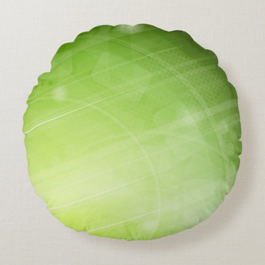 ハイテクなスタイルの緑色航法燈のデザイン ラウンドクッション (正面)