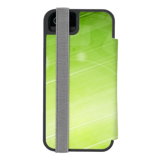 ハイテクなスタイルの緑色航法燈のデザイン INCIPIO iPhoneウォレットケース (フォリオ裏面)