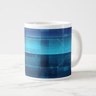 ハイテクなデジタル背景 ジャンボコーヒーマグカップ
