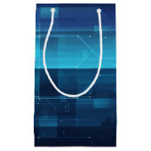 ハイテクなデジタル背景 スモールペーパーバッグ (正面)