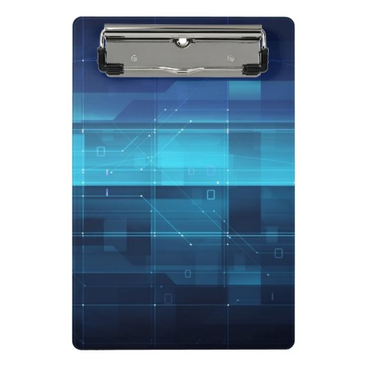ハイテクなデジタル背景 ミニクリップボード (正面)