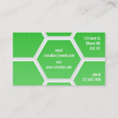 ハイテクな蜜蜂の巣パターン-緑 名刺 (裏面)