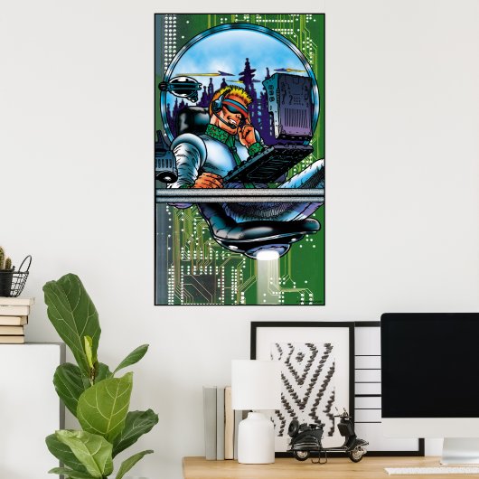 ハイテクの男 ポスター (ホームオフィス)