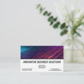 ハイテクカラフルネット波ハーフホワイトブロック 名刺 (スタンド正面)