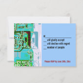 ハイテクギーク結婚式RSVPカード 招待状 (裏面)