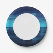 ハイテクデジタル背景 ペーパープレート (正面)