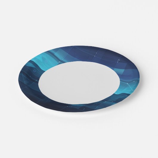 ハイテクデジタル背景 ペーパープレート (アングル)