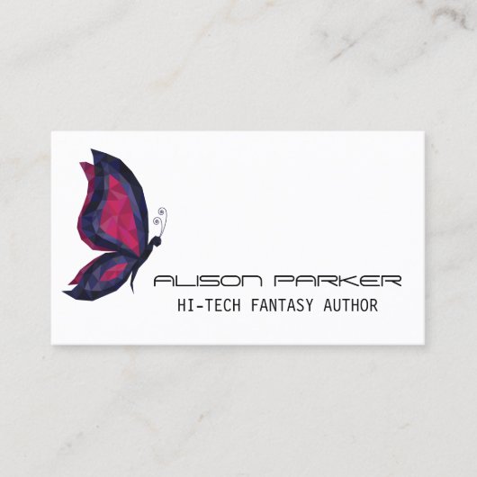 ハイテクバタフライ幾何モダンデザイン作家 名刺 (正面)