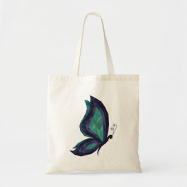 ハイテクモダンバタフライブルー/グリーン低ポリ トートバッグ