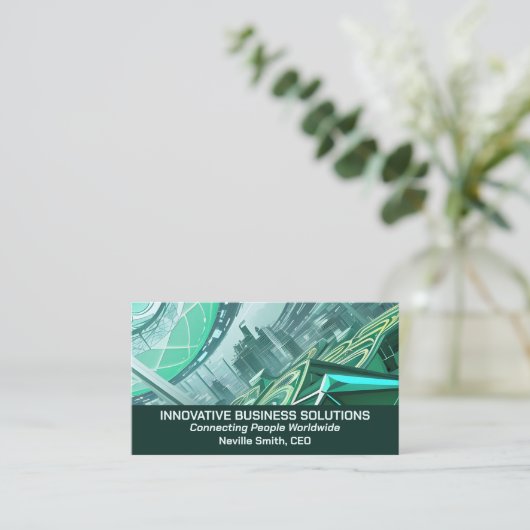 ハイテク企業の街並み 名刺 (スタンド正面)