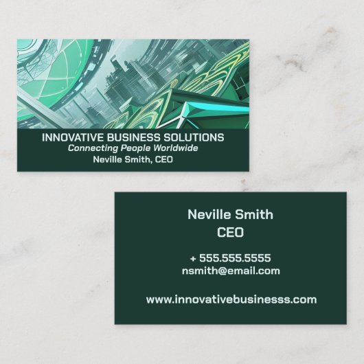 ハイテク企業の街並み 名刺 (正面/裏面)