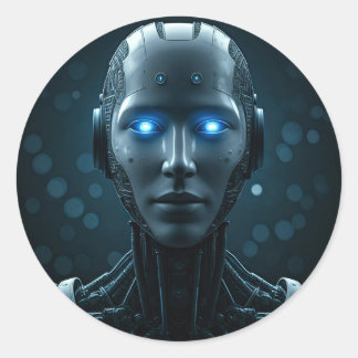 ハイテク環境の未来的ロボット ラウンドシール