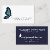 ハイテク蝶の幾何学的モダンイベントプランナー 名刺 (正面/裏面)
