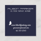 ハイテク蝶の羽ファンタジー作家ライター スクエア名刺 (裏面)