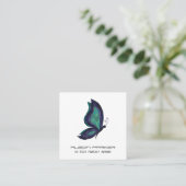 ハイテク蝶の羽ファンタジー作家ライター スクエア名刺 (スタンド正面)