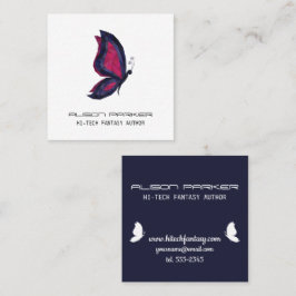 ハイテク蝶の羽ファンタジー作家ライター スクエア名刺