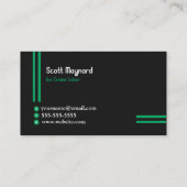 ハイテク造幣局グリーンスポーティな名刺 名刺 (裏面)