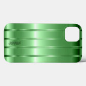 ハイテク金属グリーンストライプデザイン Case-Mate iPhoneケース (裏面 (横))