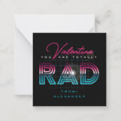 ハイテク80sホットピンクトータル素晴らしいバレンタイン ノートカード (正面)