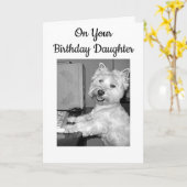 ***ハイテク***誕生日·ウィッシュ娘(ウェスティー) カード (黄色い花)