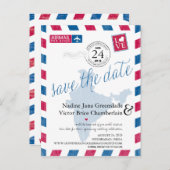 ハイデラバード、インド航空便の結婚式の日付を保存 案内ポストカード (正面/裏面)