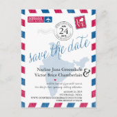 ハイデラバード、インド航空便の結婚式の日付を保存 案内ポストカード (正面)