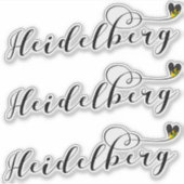 ハイデルベルク国旗のハート，ドイツ シール (正面)